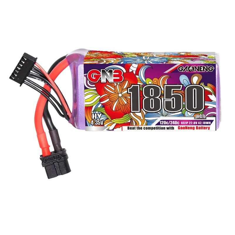 GNB 6S LiPo Battery 2-Pack — 22.8V, 120C/150C, XT60, FPV Racing Drone (1100/1300/1500/1850mAh)