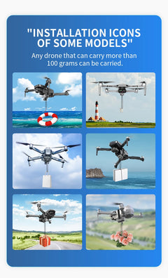 DUTRIEUX Universal Drone Airdrop System — 2.4GHz Remote Release, 750 g Load Capacity