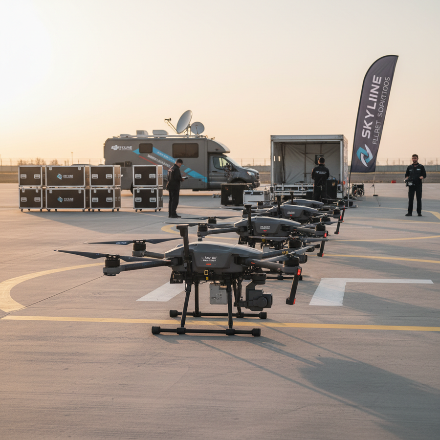 Enterprise drone fleet illustration